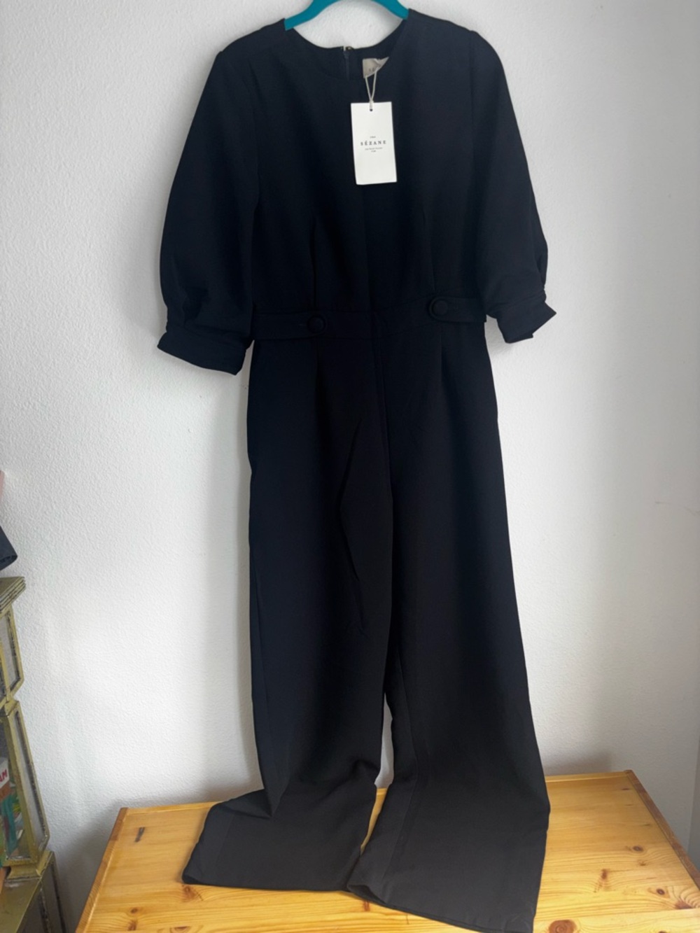 Sezane Black Wide-Leg Jumpsuit - Picture 5 of 7
